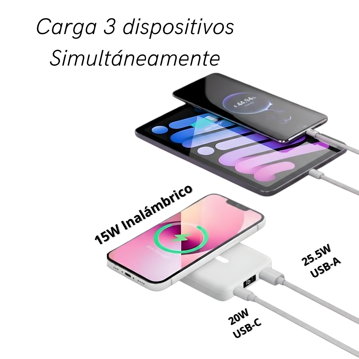 Power Bank Magnética 3 en 1