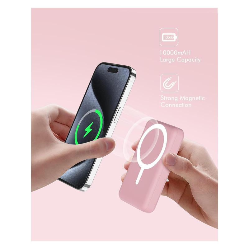 Podoru Magnetic Power Bank, 10000Mah for Magsafe Portable Battery Pack Fast Wireless Mobile Charger and USB-C Cable, para Iphone 16/15/14/13/12 Series
