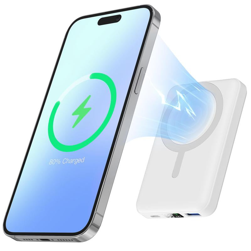 Podoru Magnetic Power Bank, 10000Mah for Magsafe Portable Battery Pack Fast Wireless Mobile Charger and USB-C Cable, para Iphone 16/15/14/13/12 Series