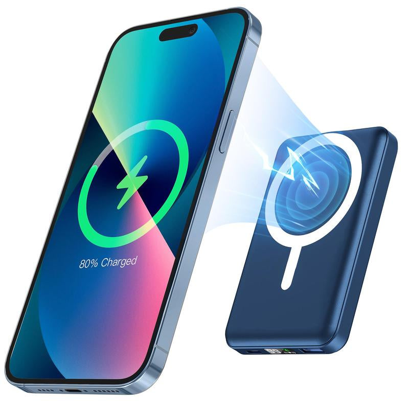 Podoru Magnetic Power Bank, 10000Mah for Magsafe Portable Battery Pack Fast Wireless Mobile Charger and USB-C Cable, para Iphone 16/15/14/13/12 Series