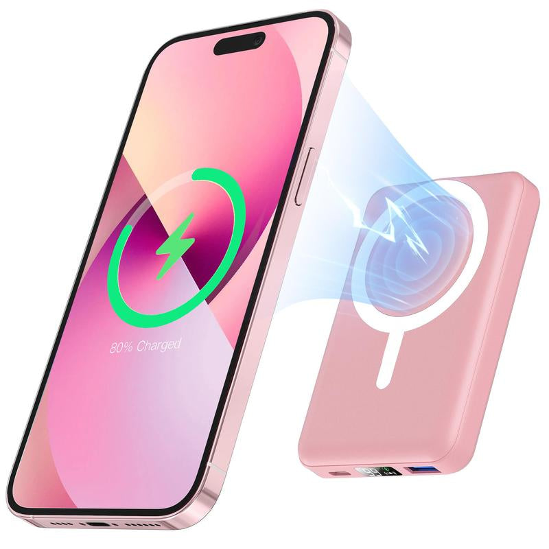 Podoru Magnetic Power Bank, 10000Mah for Magsafe Portable Battery Pack Fast Wireless Mobile Charger and USB-C Cable, para Iphone 16/15/14/13/12 Series