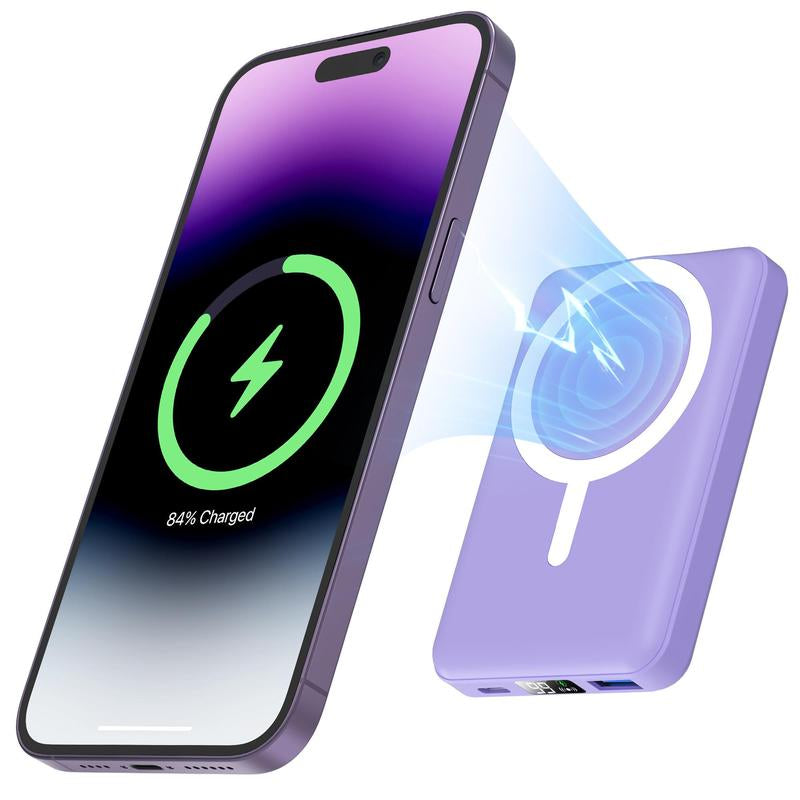 Podoru Magnetic Power Bank, 10000Mah for Magsafe Portable Battery Pack Fast Wireless Mobile Charger and USB-C Cable, para Iphone 16/15/14/13/12 Series