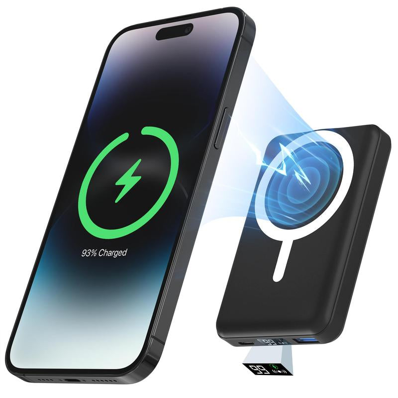 Podoru Magnetic Power Bank, 10000Mah for Magsafe Portable Battery Pack Fast Wireless Mobile Charger and USB-C Cable, para Iphone 16/15/14/13/12 Series